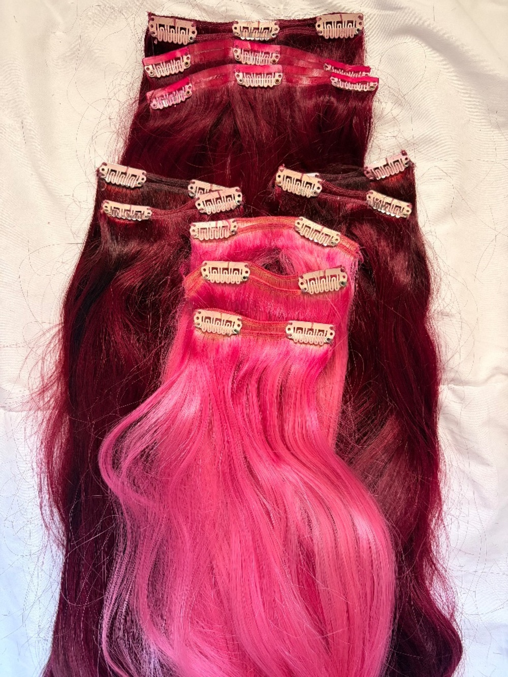 Clip in hair extensions